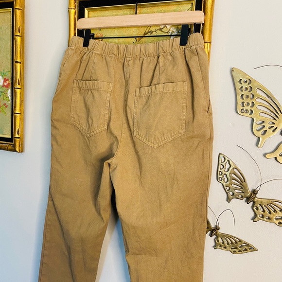 Zara Khaki High Waisted Patchwork Khaki Pants - Picture 8 of 9